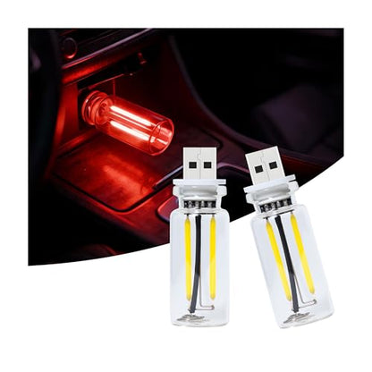 2 Packs USB Light for Car (2PCS(Red))