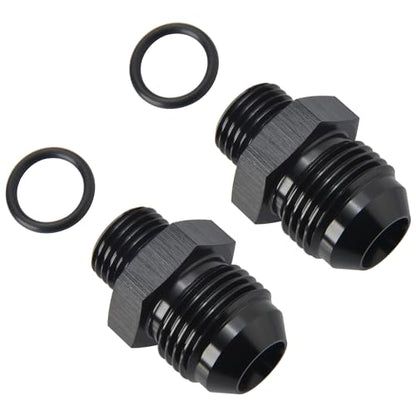 8AN Male Flare to 6AN ORB O (8AN to 6AN ORB / Black - 2PCS)