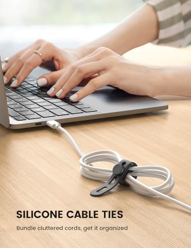 10 Pack Silicone Cable Ties Cord Organizer (10pack / Classic Black)