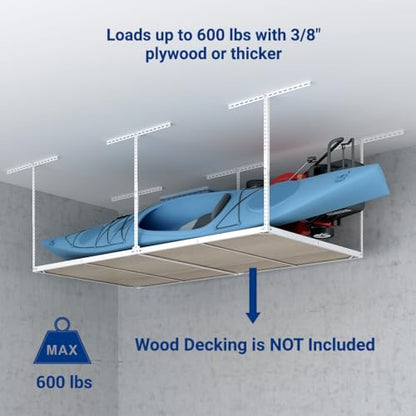4x8 Overhead Garage Storage Rack (White)