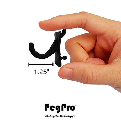 PegPro® J Hooks Kit for Standard “Wood Fiber” pegboard (J Hook - 24 Count / Black)