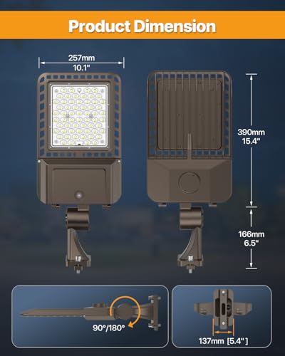 200W Parking Lot Lights (Adjustable Arm Mount 200W 2P)