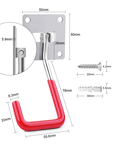 Garage Hooks 2 Pack Adjustable Hooks for Wall Storage (2 Packs)