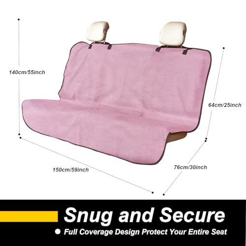 Back Seat Cover for Car Trucks Van SUV Jeep (Rear Bench Seat Towel / Pink)