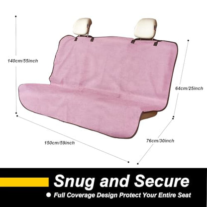 Back Seat Cover for Car Trucks Van SUV Jeep (Rear Bench Seat Towel / Pink)