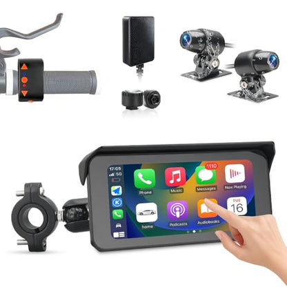 Dual 2K Wireless Carplay Motorcycle Dash Camera (CS6)