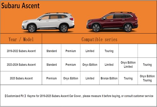 6 Layers Waterproof SUV Car Cover for Subaru Ascent 2018 (LM-Silver / 80. Custom Fit Subaru Ascent)
