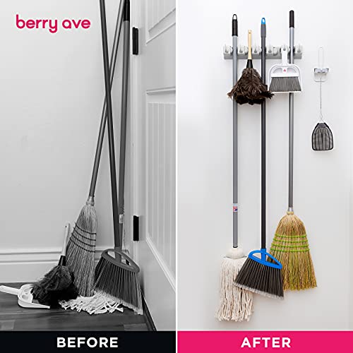 EXTRA GRIP Mop & Broom Holder Wall Mount (2 Pack / White)