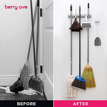 EXTRA GRIP Mop & Broom Holder Wall Mount (2 Pack / White)