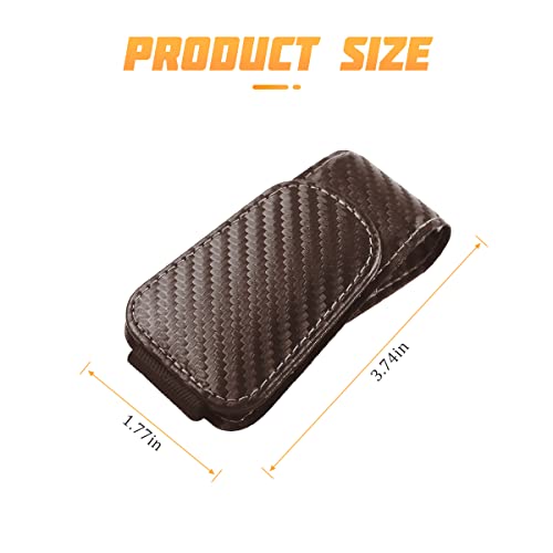 Sunglasses Holders for Car Sun Visor (1 Pack / Coffee/Carbon Fiber)