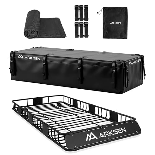 84" x 39" x 6" Roof Rack Basket with Extension&Waterproof Bag (84" Cargo Rack w/ Cargo Bag)