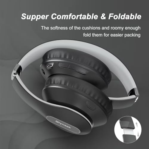 Wireless Bluetooth Headphones Over Ear V6.0 HiFi Stereo with Mic (Grey)