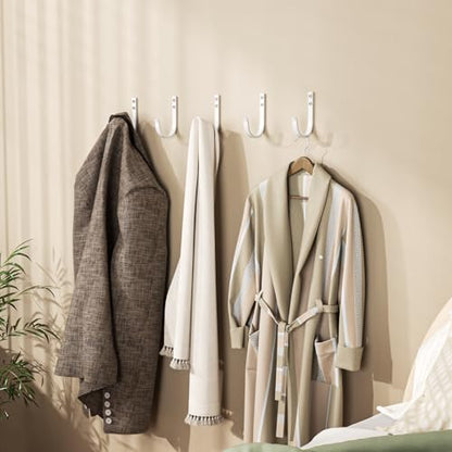 10 Pack 22LB Wall Hooks for Hanging Towel (White / 10 Pack)
