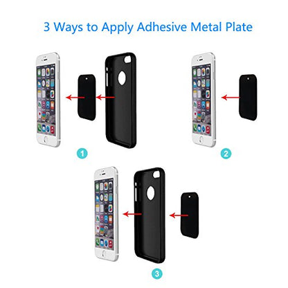 Universal Metal Plate 8 Pack for Magnetic Phone Car Mount Holder Cradle with Adhesive (4.5 cm x 6.5 cm x 0.5 cm)