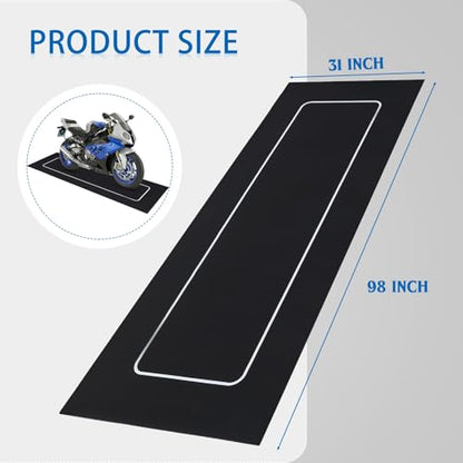 Motorcycle Garage Mat Non Slip (Basic Style / 98 X 31 Inch)