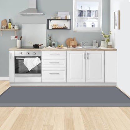 0.8" Thick Kitchen Mat Cushioned Anti Fatigue Rug Comfort Floor Mats (Grey / 70"L x 24"W x 0.8"Th)