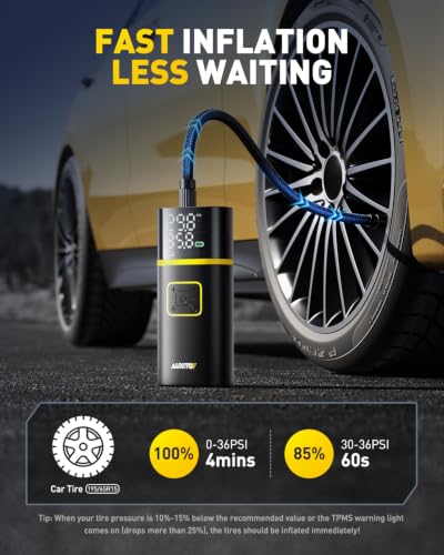 150PSI Tire Inflator Portable Air Compressor (Pump for Sedan)