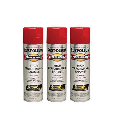 Professional High Performance Gloss Safety Red Spray Paint (Gloss Safety Red / 15 Ounce (Pack of 3))