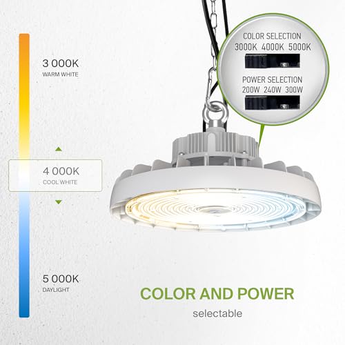 300W LED High Bay UFO Lighting (White)