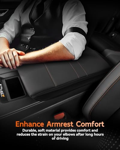 for Honda Prologue 2024 2025 2026 Center Console Cover Armrest Box Cover for Prologue (Honda Prologue Thickened Black Leather)