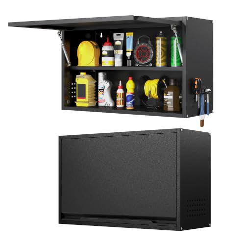 Metal Wall Cabinet with Up (19.7"H / Black)
