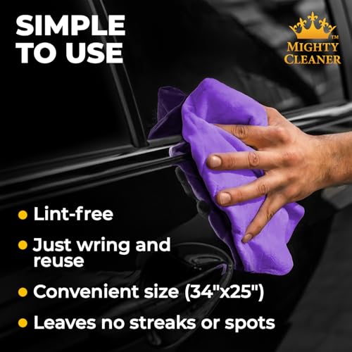XL Shammy Towel for Car (Purple and Blue / 2 Pack (25” x 34”))