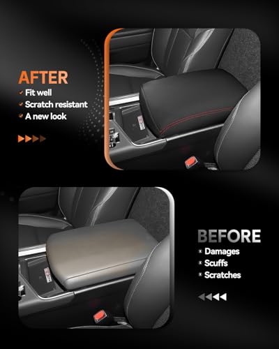 for 2024 2025 2026 Lexus GX 550 Center Console Cover Armrest Box Cover for GX550 (Lexus GX 550-Black leather red line)
