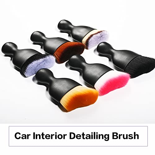 Car Interior Detailing Brush (Black With Cap)