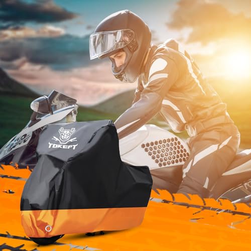 Motorcycle Cover Waterproof Outdoor Storage Fits Up to 91" (L-91")