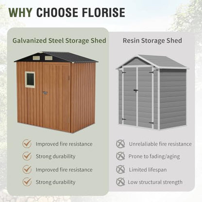 Outdoor Storage Shed 6x4 Ft (6x4 FT/No Base)
