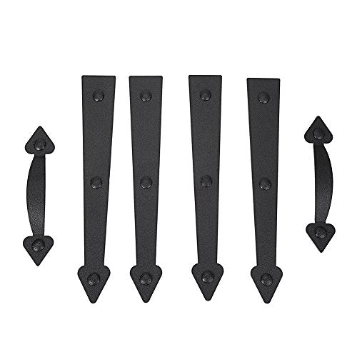 Magnetic Decorative Garage Door Curb Appeal Faux Hinges Handles Hardware Kit Color Black