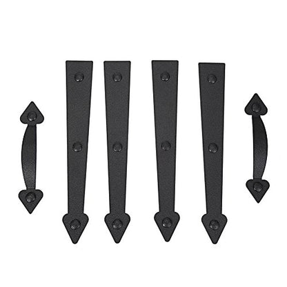 Magnetic Decorative Garage Door Curb Appeal Faux Hinges Handles Hardware Kit Color Black