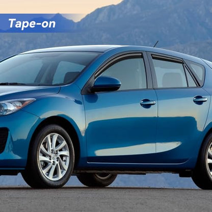Window Visors Rain Guards for 2010 2011 2012 2013 Mazda 3 Hatchback (2010-2013 Mazda 3 Hatchback)
