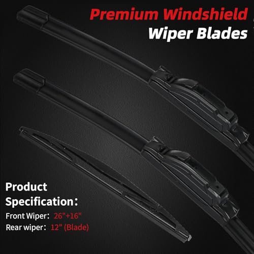 Windshield Wiper Blades Replacement for Subaru Crosstrek 2013 (26"+16"+12")