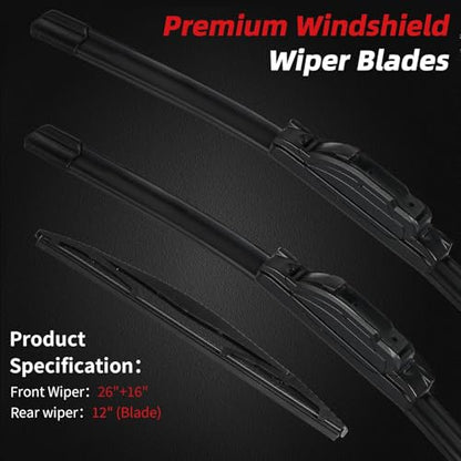 Windshield Wiper Blades Replacement for Subaru Crosstrek 2013 (26"+16"+12")