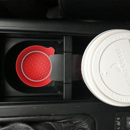 2 PCS Car Cup Coasters (Red*2PCS / With Diamonds)