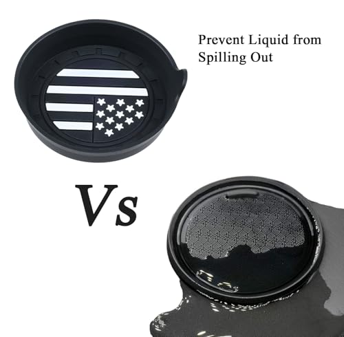 4 Pack Car Cup Coaster Silicone Spill (Black American Flag / 4 Pack)