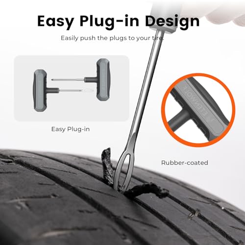 Flat Tire Repair Kit with Plugs 16 Pcs (Grey / 16pcs)