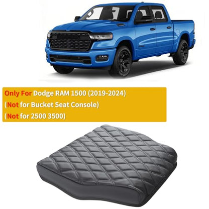 Custom Fit Center Console Cover for Dodge RAM 1500 (PVC Leather-Black / for Jump Seat 2019-2026 Ram 1500)