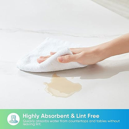 24PK Microfiber Cleaning Cloth (White)