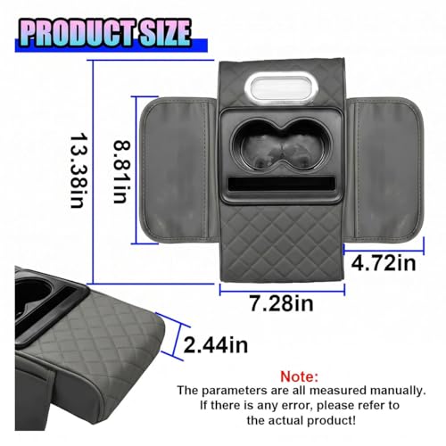 Leather Car Center Console Cover (Grey)