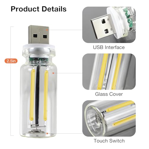 2 PCS USB Car Lights (Yellow / 2 pcs)