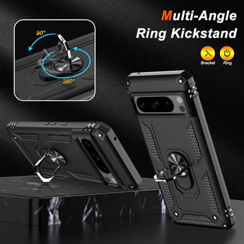 for Google Pixel 8 Pro Case with Screen Protector (Black / Google Pixel 8 Pro)