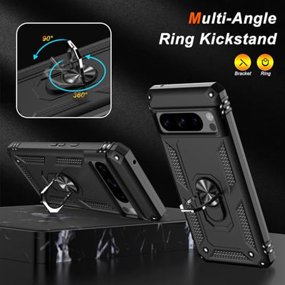 for Google Pixel 8 Pro Case with Screen Protector (Black / Google Pixel 8 Pro)