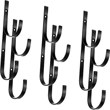 6 Pieces Pool Pole Hook Hanger Swimming Brackets Pool Hook (Black)