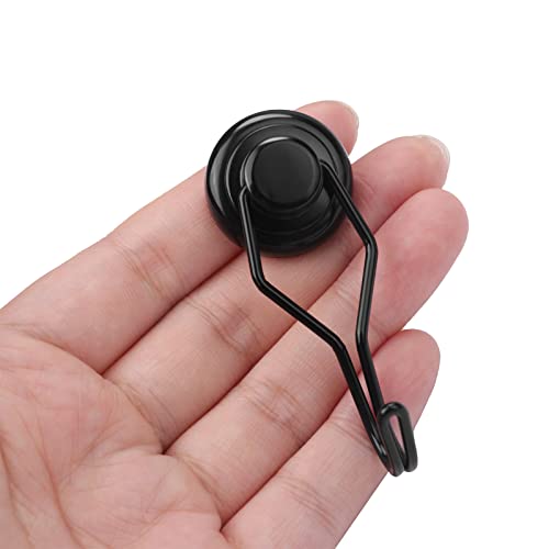 Magnetic Hooks 10 Pack 80Lbs Heavy Duty Neodymium Magnet Hook (Black / 1×2.66 in)