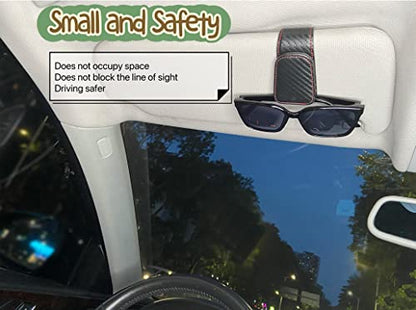 Leather Sunglass Clip for Car Visor (Carbon Fiber)