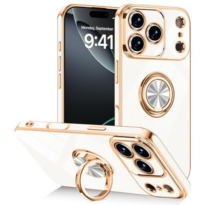 Designed for iPhone 17 Pro Max Case with Ring Stand Slim White (White / 6.9'' iPhone 17 Pro Max)