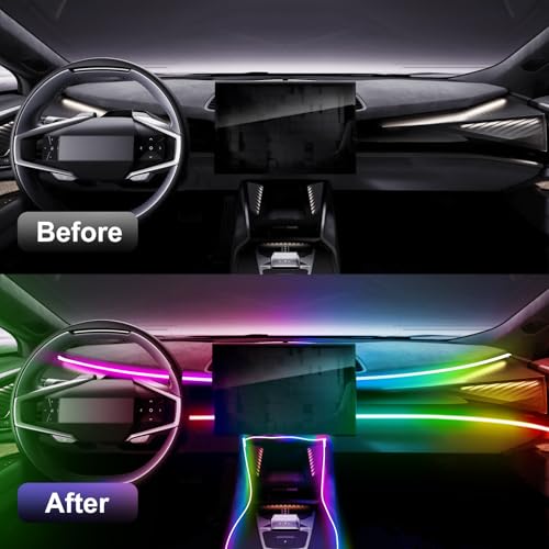 Acrylic 6 in 1 Car LED Lights Interior (6 in 1 (1*43.3in + 4*29.5in + 1*13.7in))