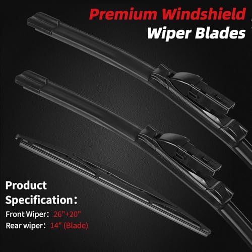 Premium Windshield Wiper Blades Replacement for Subaru Ascent 2019 (26"+20"+14"(Lock))